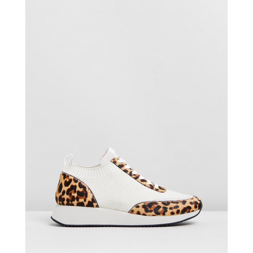 Lace-Up Sneakers Off White Leopard by Loeffler Randall