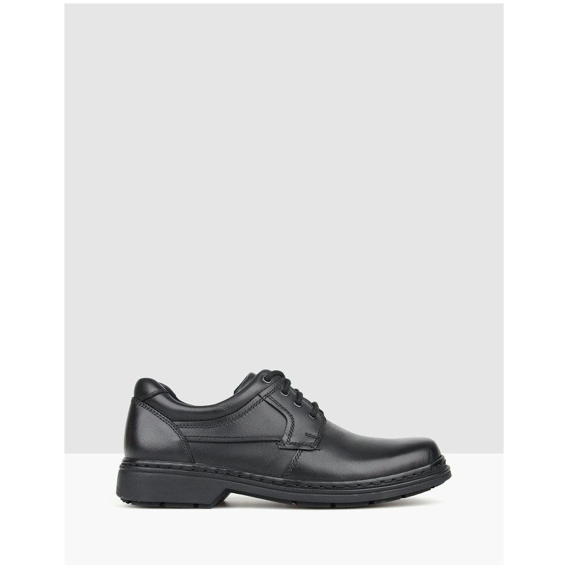 Larry Leather Lace-Up Shoes Black by Airflex | ShoeSales