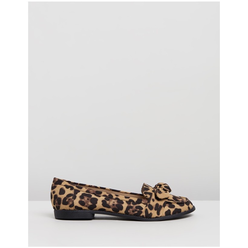 Leopard Leah Bow Loafers Animal by Dorothy Perkins