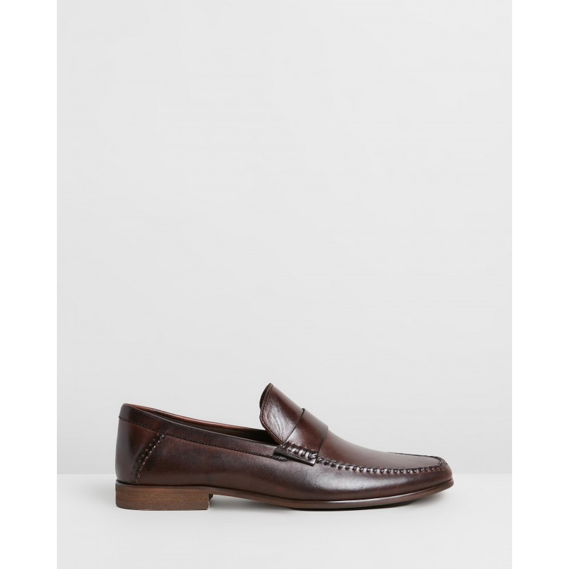 Leston Leather Loafers Brown by Double Oak Mills