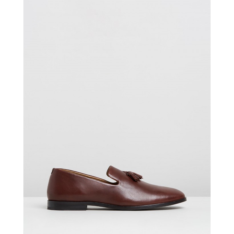 Lewis Leather Loafers Brown by Double Oak Mills