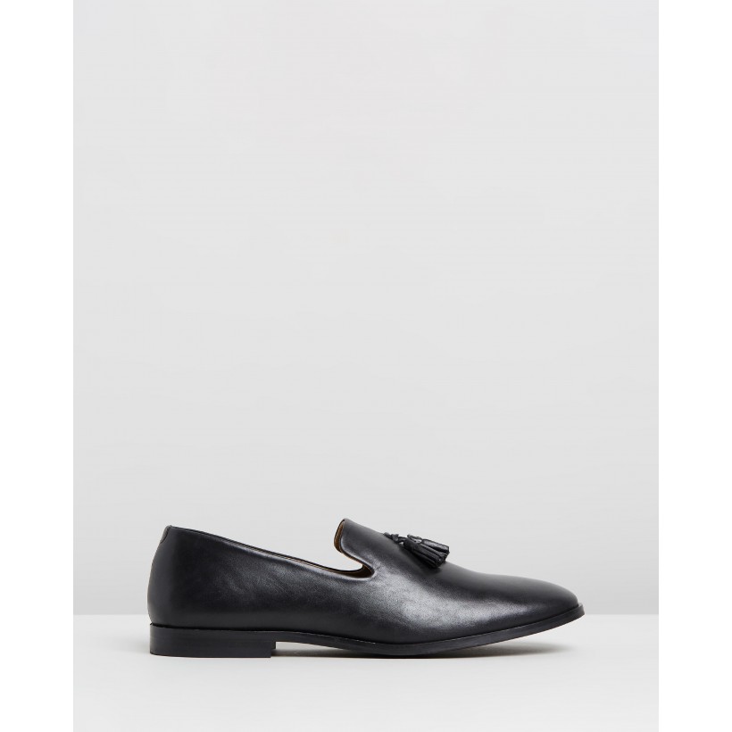 Lewis Leather Loafers Black by Double Oak Mills