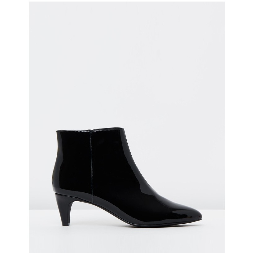 Lexi Leather Ankle Boots Black Patent by Atmos&Here