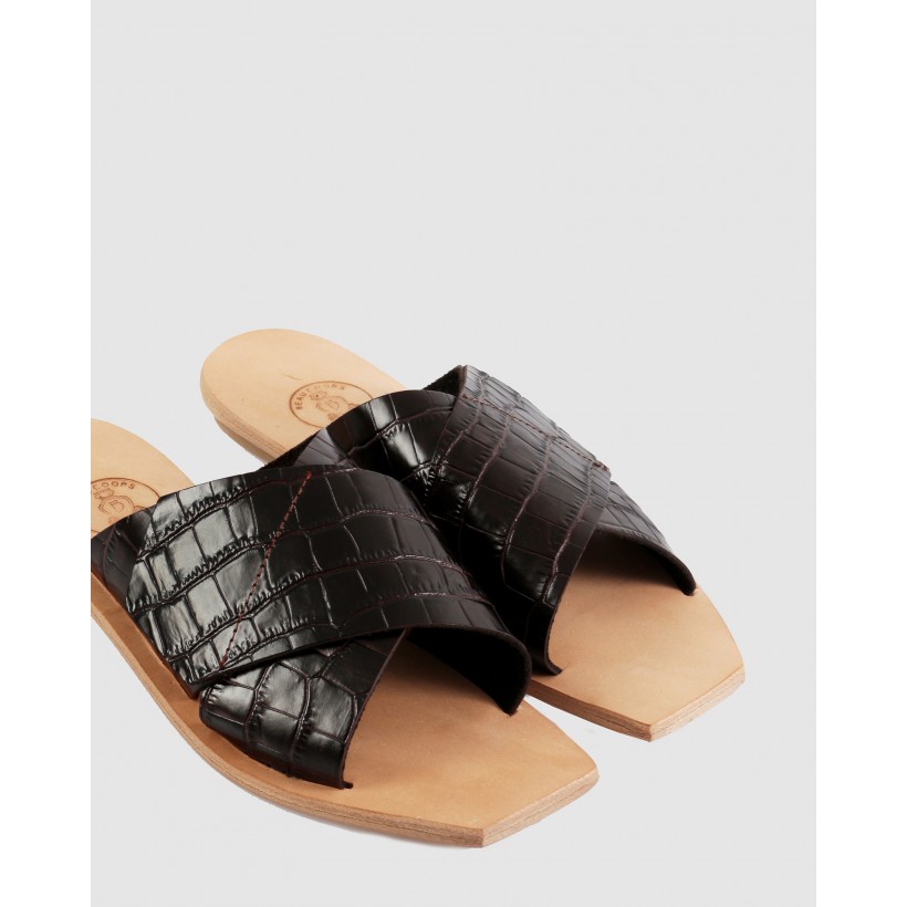 Lisette Flat Sandals Chocolate by Beau Coops