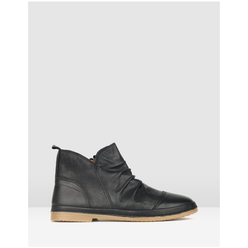 Logan Leather Ankle Boots Black by Airflex