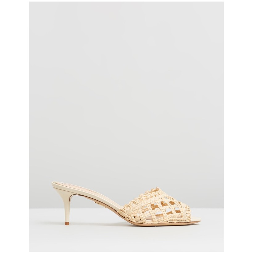 Lola Sandals Natural Raffia by Charlotte Olympia