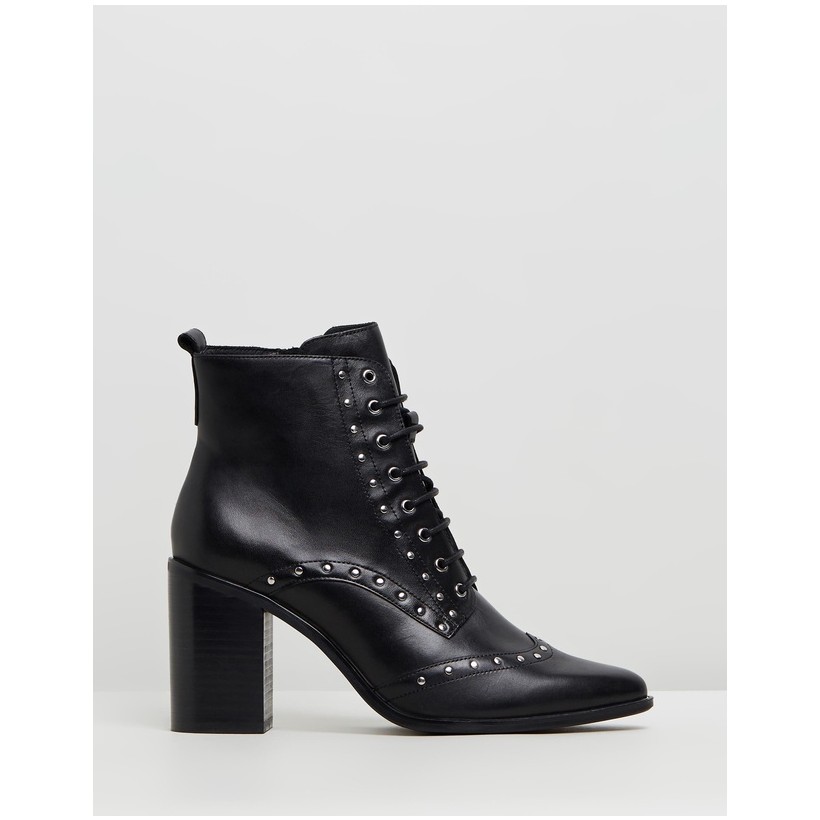 London Ankle Boots Black Leather by Jo Mercer