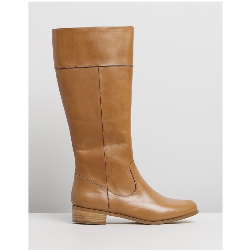 Lou Leather Boots Tan Leather by Atmos&Here