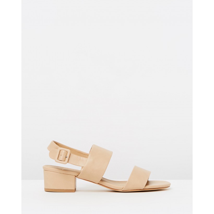 Lou Low Block Heels Nude Smooth by Spurr