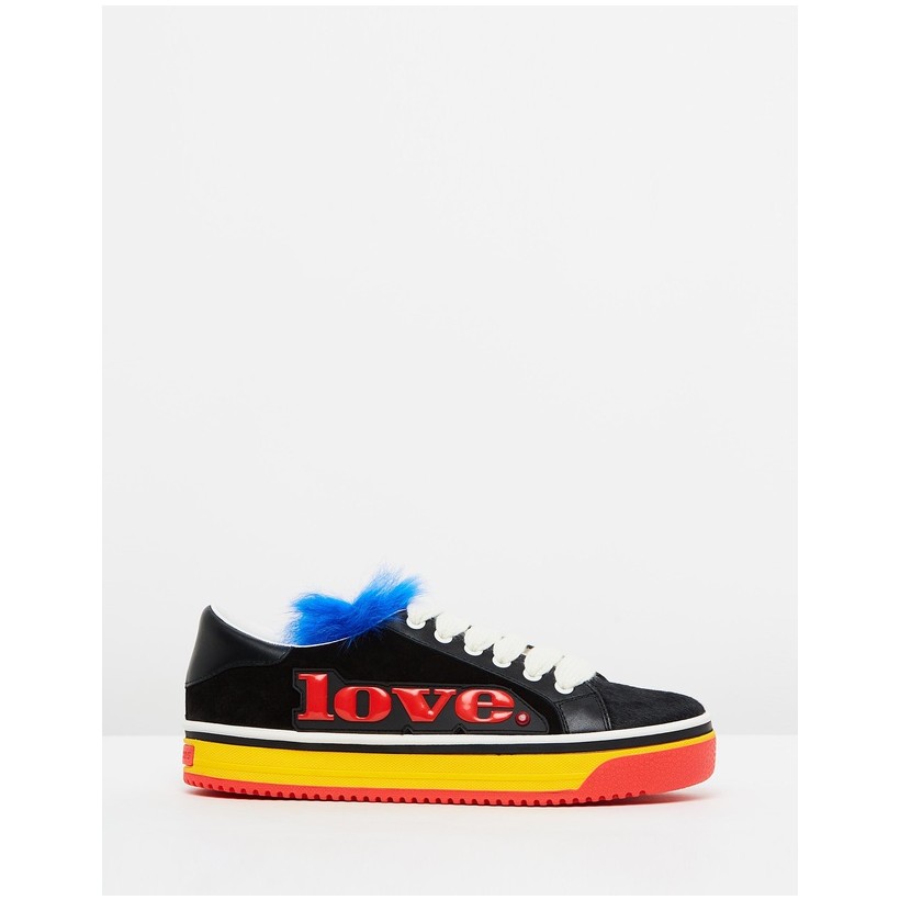 Love Empire Faux Fur Sneakers Black Multi by Marc Jacobs