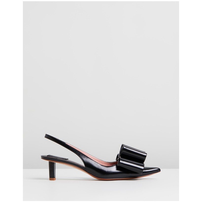 Low Slingback Pumps With Bow Black by Marc Jacobs