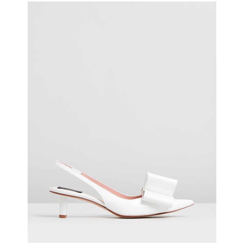 Low Slingback Pumps With Bow White by Marc Jacobs