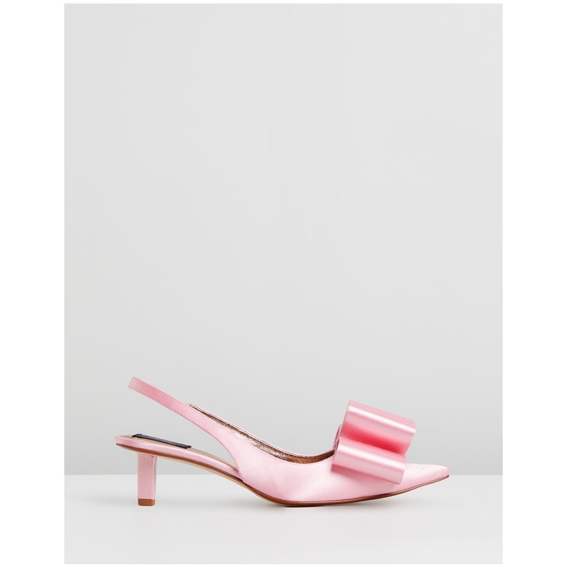 Low Slingback Pumps With Bow Pink by Marc Jacobs