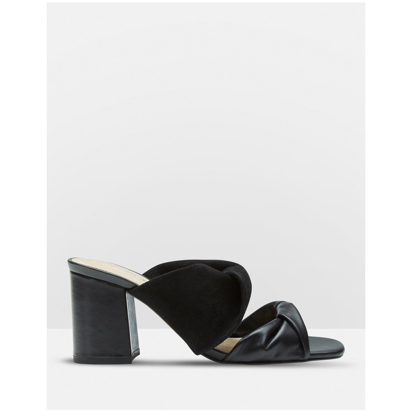 Luna Leather And Suede Mules Black by Oxford