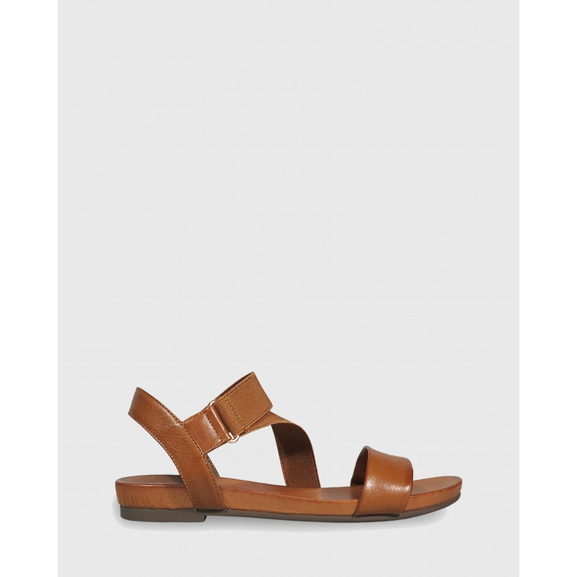 Lyla Contoured Footbed Flat Sandals Brown by Wittner
