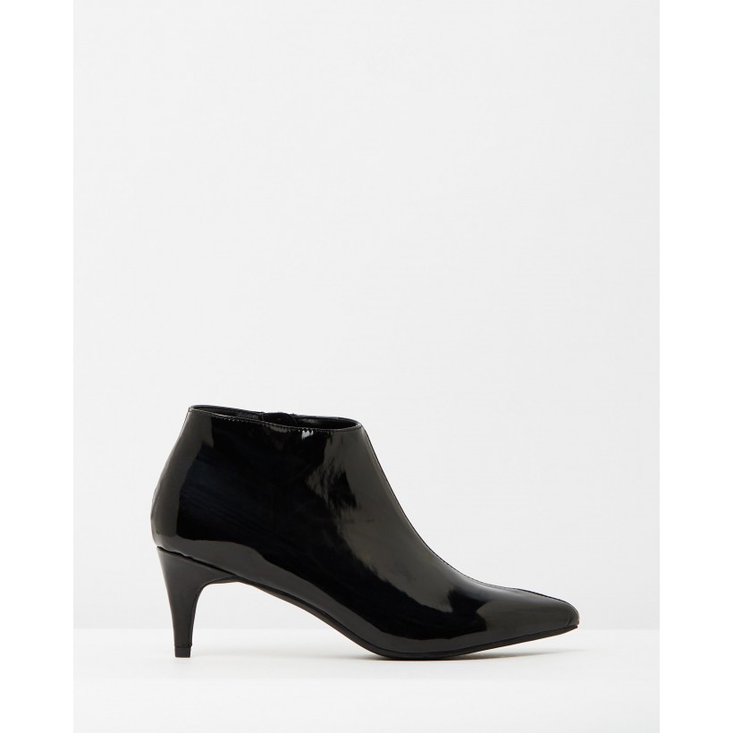 Madina Ankle Boots Black Patent by Spurr