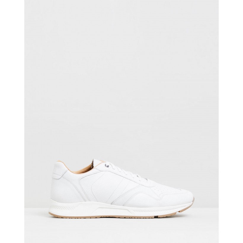 Mahrez Leather Sneakers White by Double Oak Mills