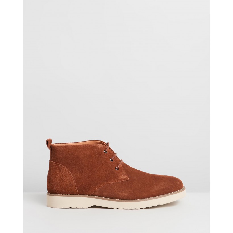 Maitland Suede Chukka Boots Rust by Double Oak Mills