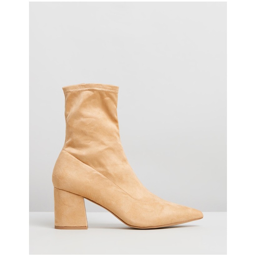 Manila Ankle Boots Camel Microsuede by Dazie