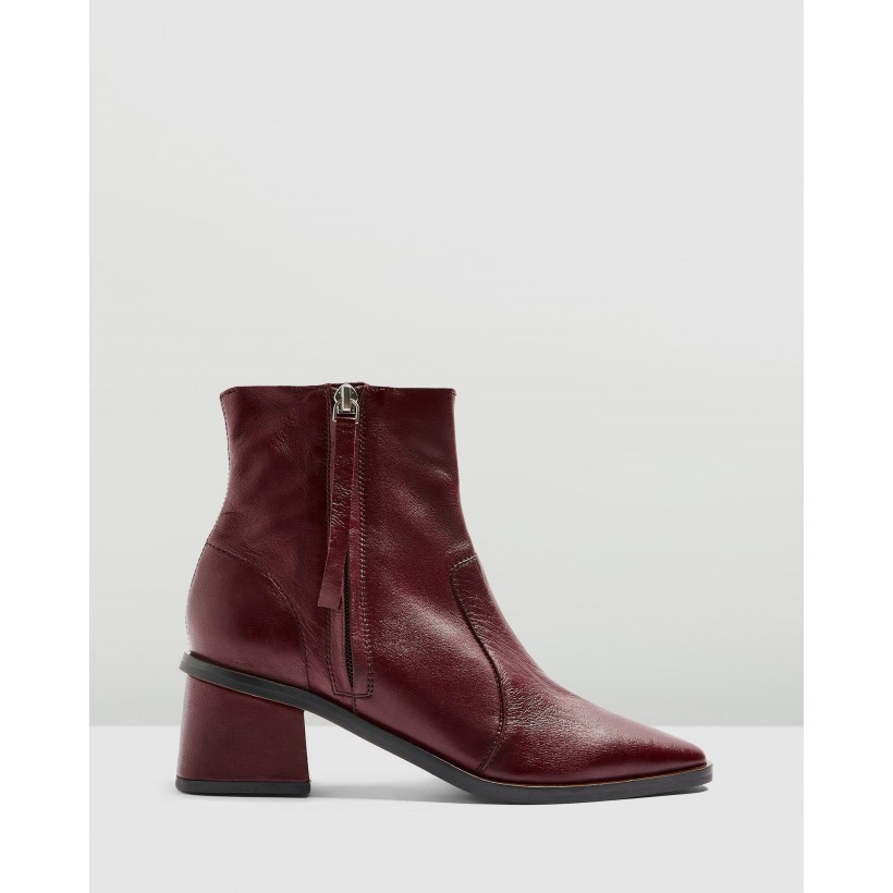 Margot Mid Boots Burgundy by Topshop