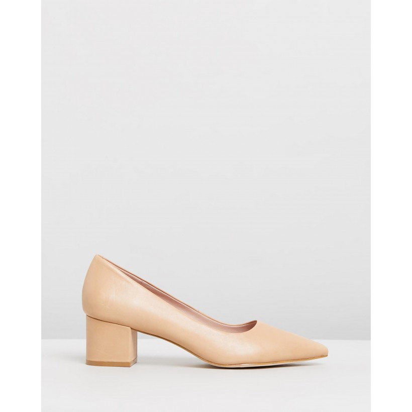 Marika Leather Pumps Nude Leather by Atmos&Here