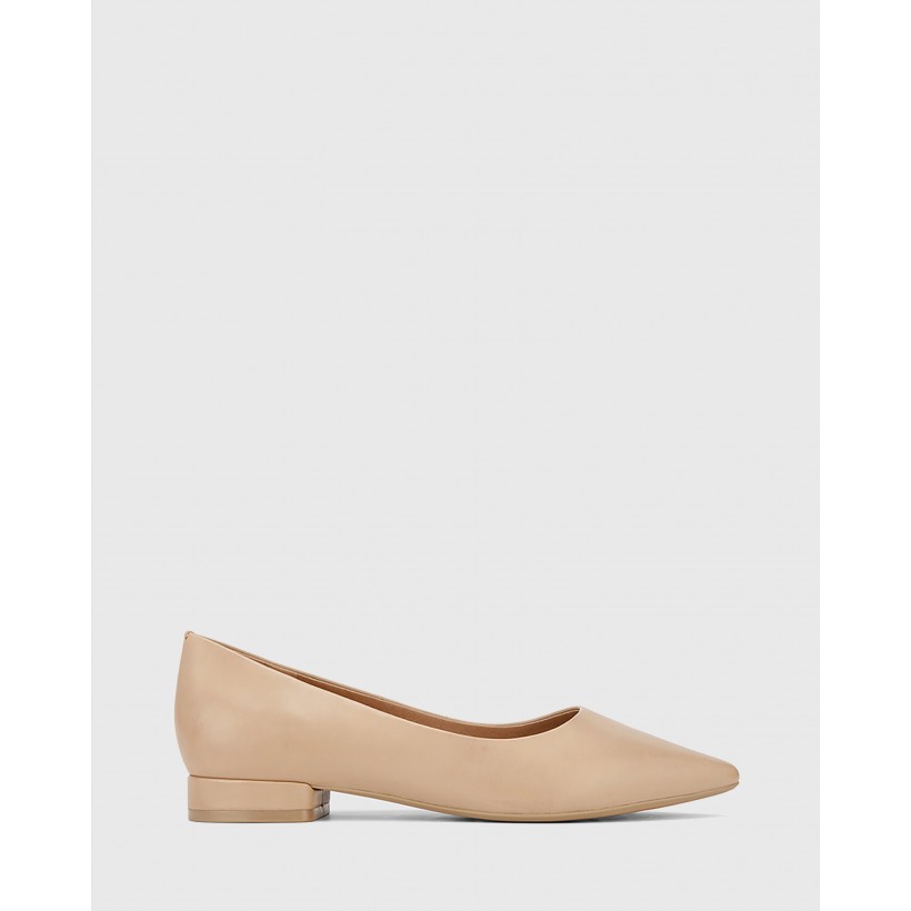 Marina Pointed Toe Flats Nude by Wittner