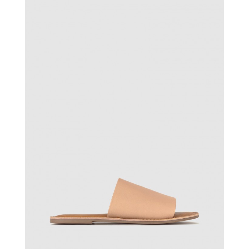 Maui Slip On Leather Sandals Blush by Betts