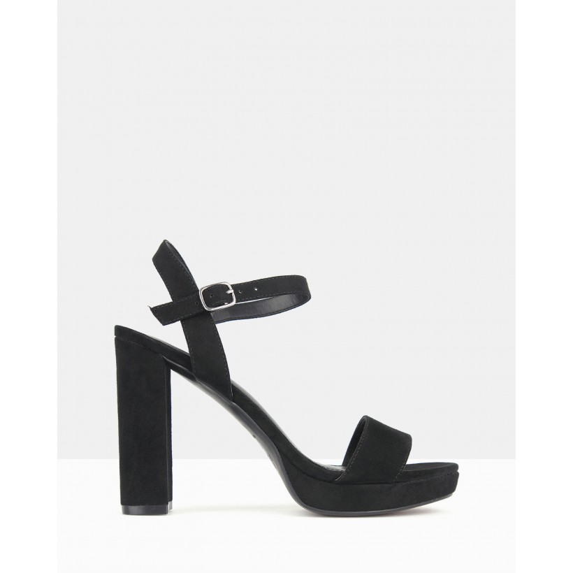 Maxie Block Heel Platform Sandals Black by Betts