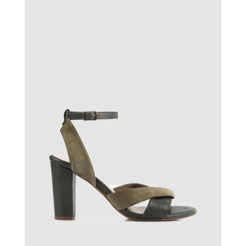 Melissa Heeled Sandals Dark Green-Grey by S By Sempre Di