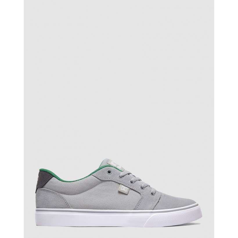 Mens Anvil Shoe Grey/Grey/Green by Dc Shoes