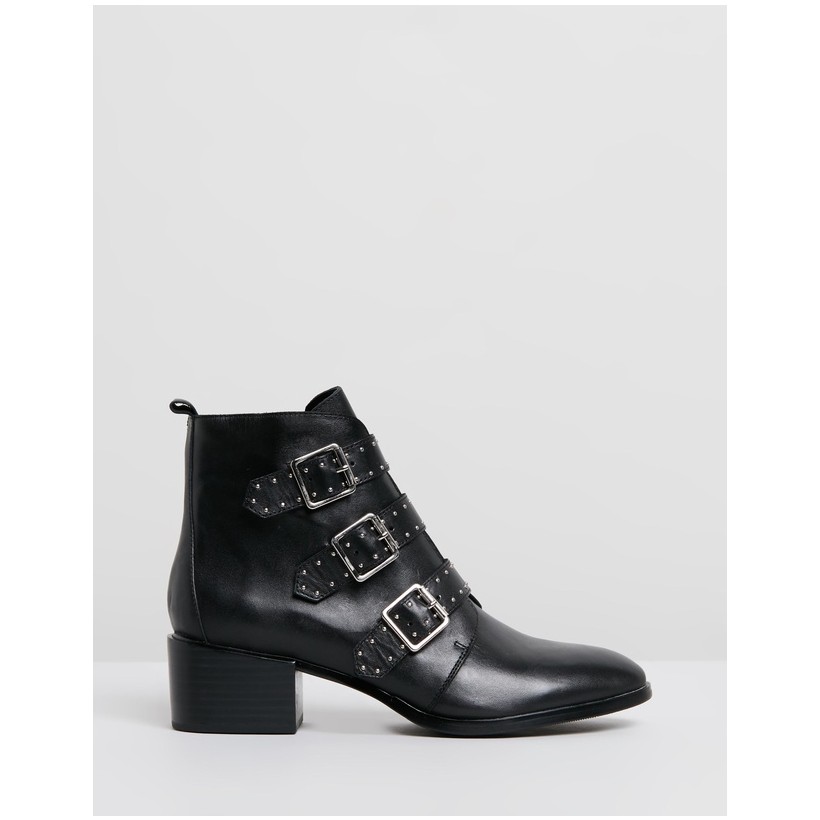 Metro Ankle Boots Black Leather by Jo Mercer