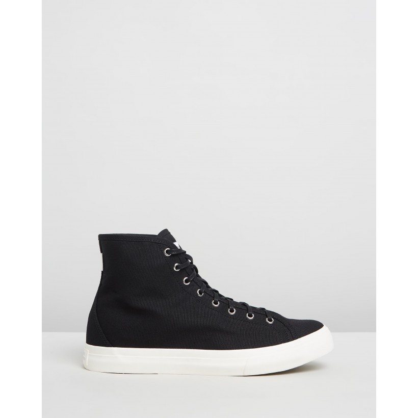 Mike High Canvas Sneakers Black by Saturdays Nyc