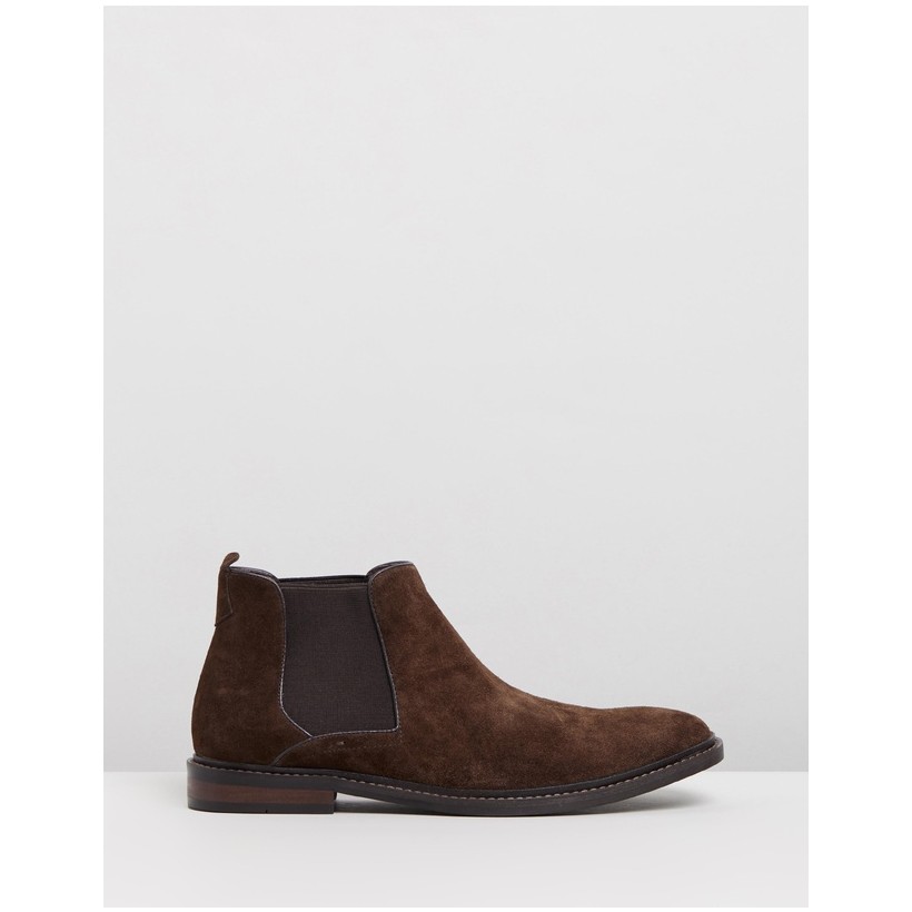 Milano Suede Gusset Boots Brown by Double Oak Mills