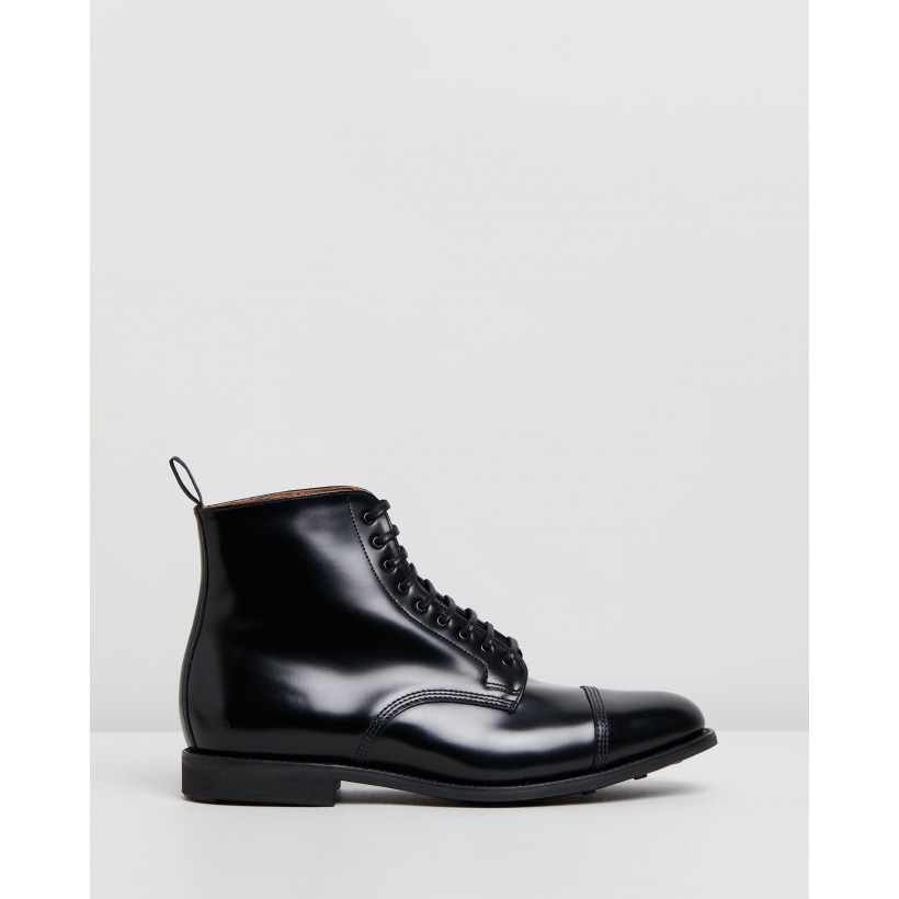 Military Derby Boots Black by Sanders