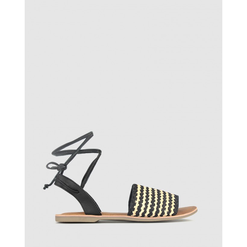 Mirage Woven Sandals Black/Natural by Betts