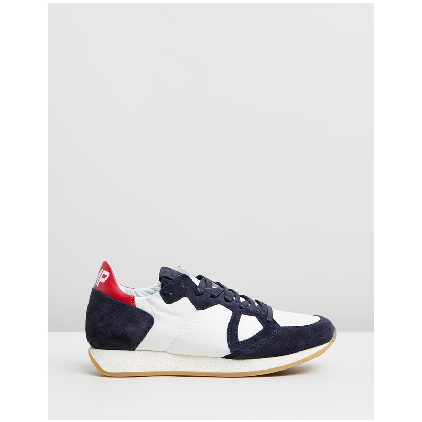 Monaco Sneakers White, Navy and Red by Philippe Model
