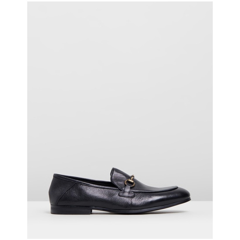 Napoli Collapse Back Loafers Black Soft Tumbled by Double Oak Mills