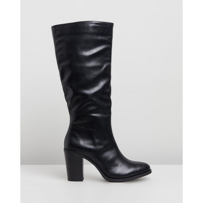 Natalie Knee High Boots Black Smooth by Rubi