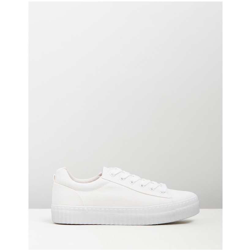 Nevada Sneakers White Canvas by Dazie