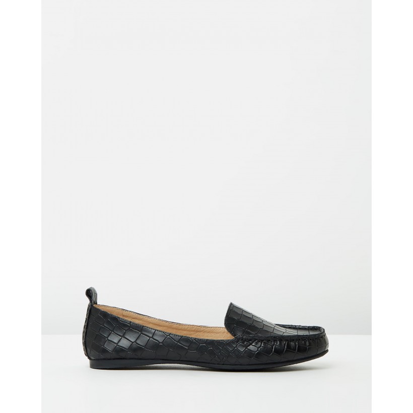 Nikita Leather Loafers Black Croc Leather by Atmos&Here