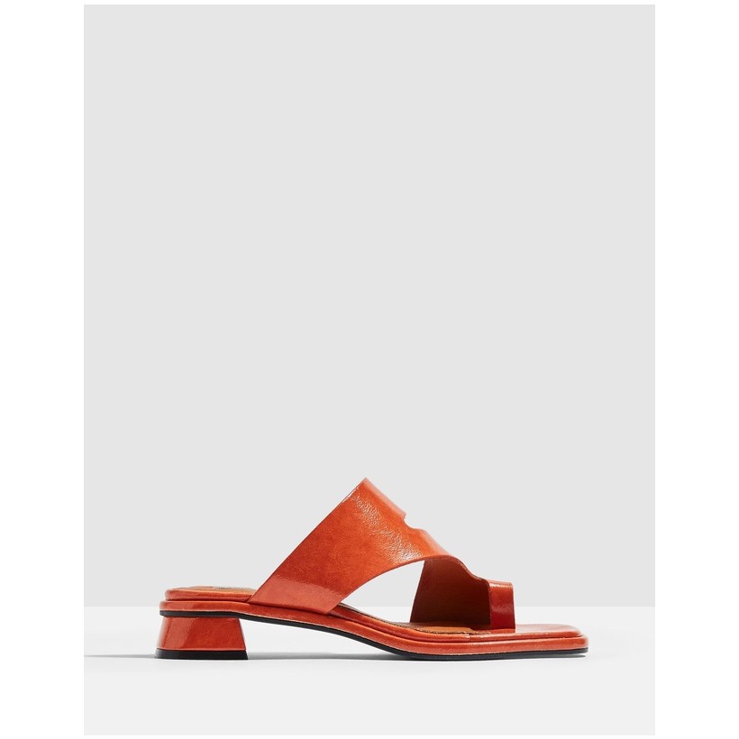 Noah Vegan Toe-Loop Sandals Orange by Topshop