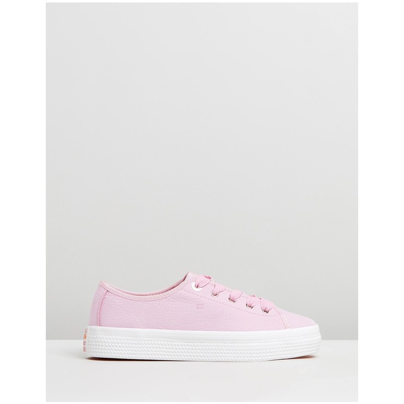 Nubuck Flatform Sneakers Pink Lavender by Tommy Hilfiger