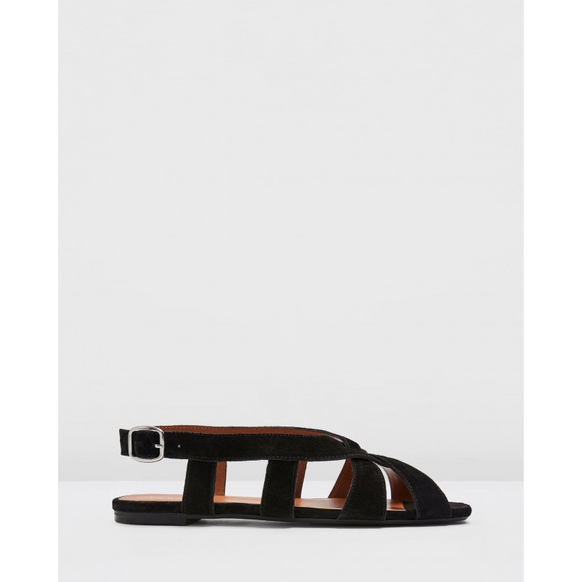 Opal Cross Front Sling Sandals Black by Topshop