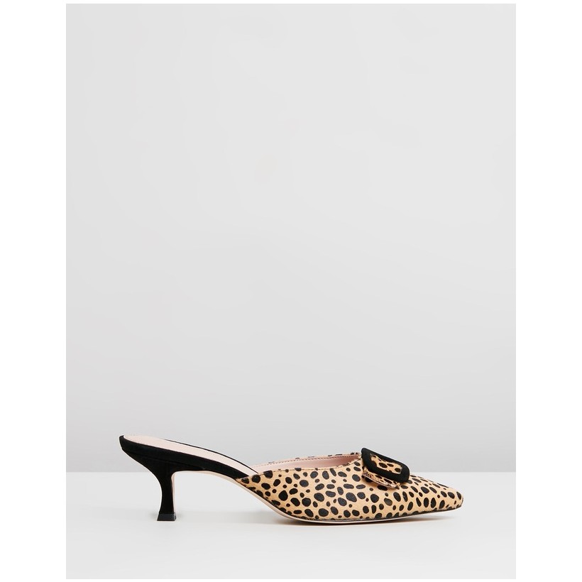 Ophelia Leather Heels Leopard Ponyhair by Atmos&Here