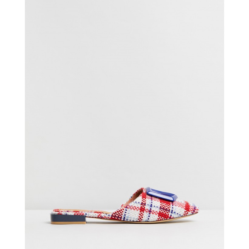 Ornament Check Flats White Multi by Jaggar The Label