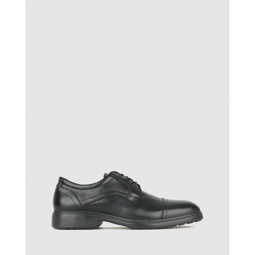 Oscar Leather Derby Dress Shoes Black by Airflex