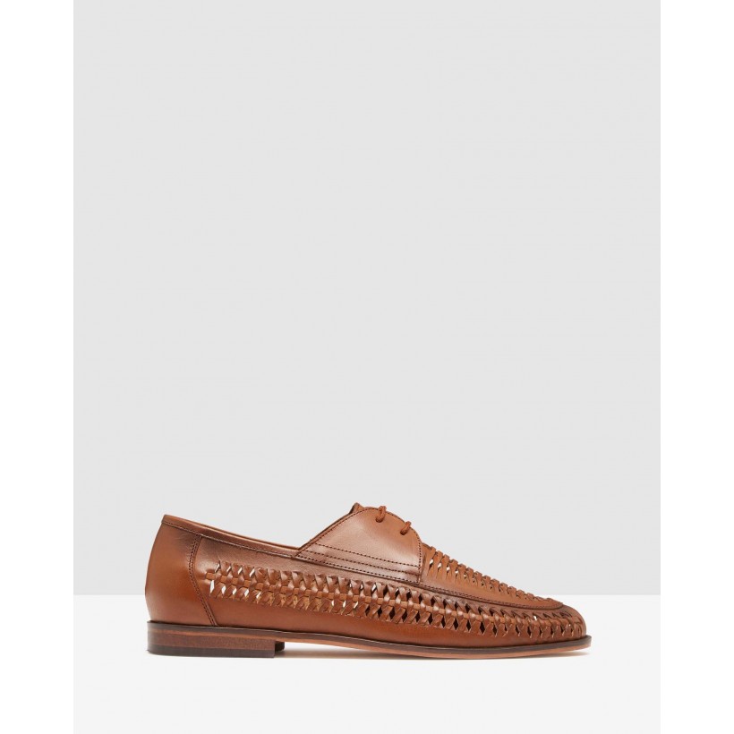 Otis Woven Lace Up Shoes Tan by Oxford