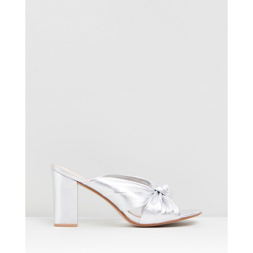 Parade Leather Block Heels Silver by Walnut Melbourne