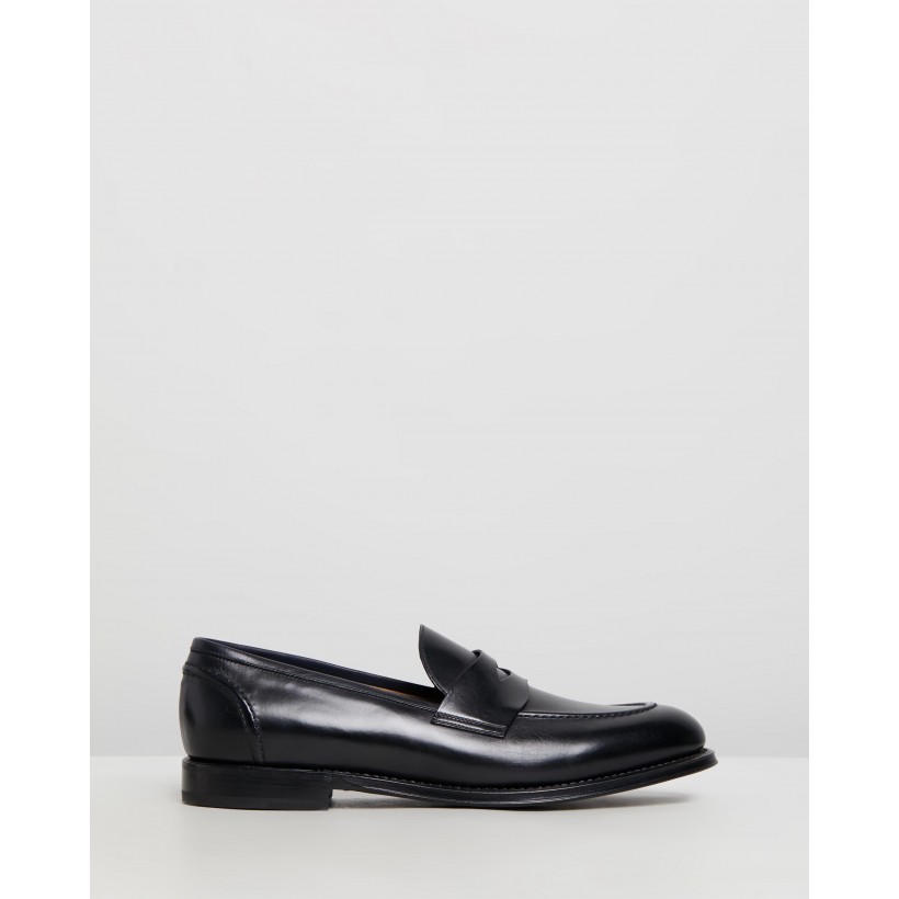 Penny Loafers Black Leather by Barrett