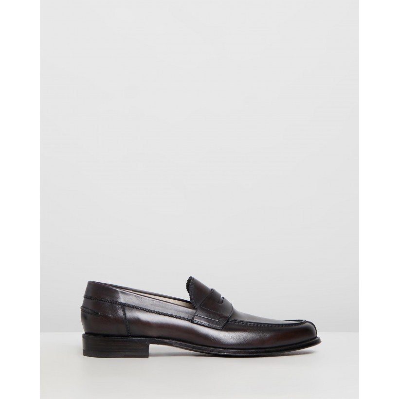 Penny Loafers Black Box Leather by Barrett